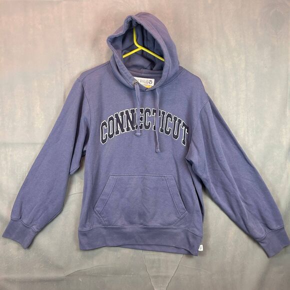Connecticut Grey Whale Outfitters Hoodie Mens M Blue Graphic Pullover Sweatshirt - Picture 1 of 6